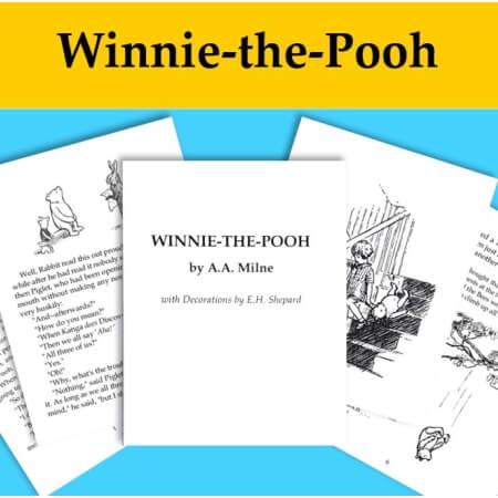 Winnie-the-Pooh printable signatures for bookbinding