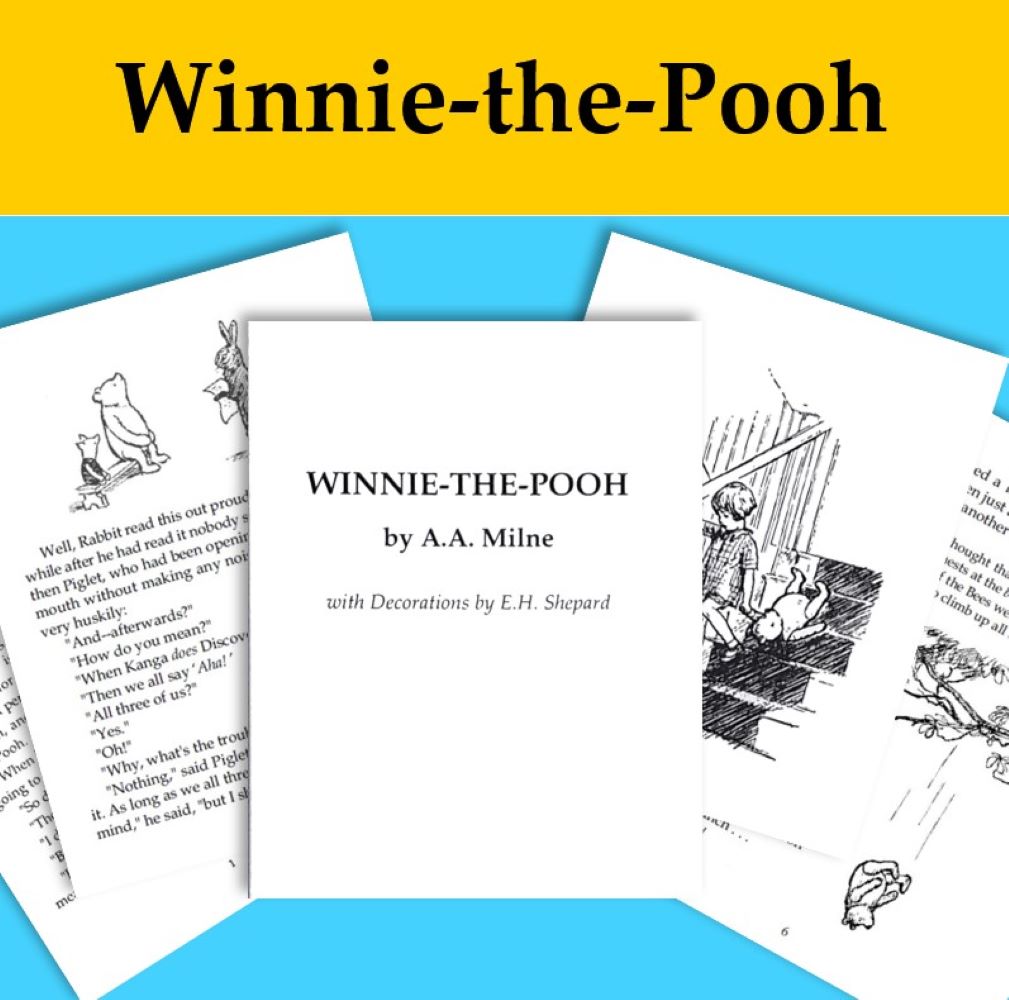 Winnie-the-Pooh printable signatures for bookbinding